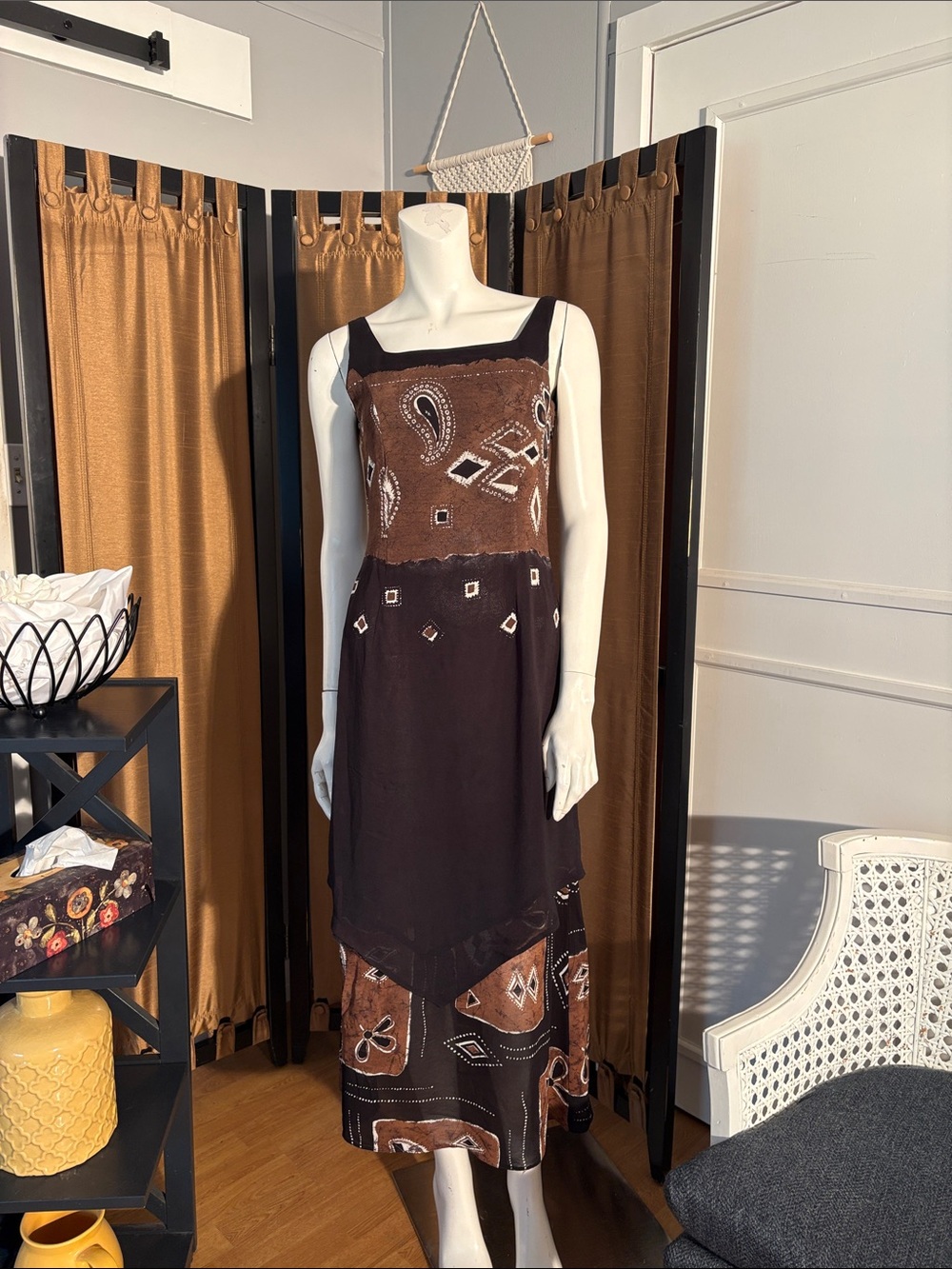 Steilmann Brown Paisley Patchwork Maxi Dress
